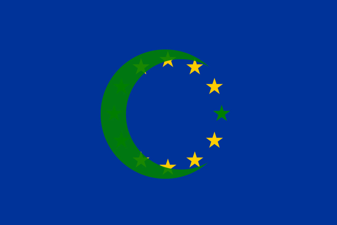 Crescent eclipsing European Union Stars
