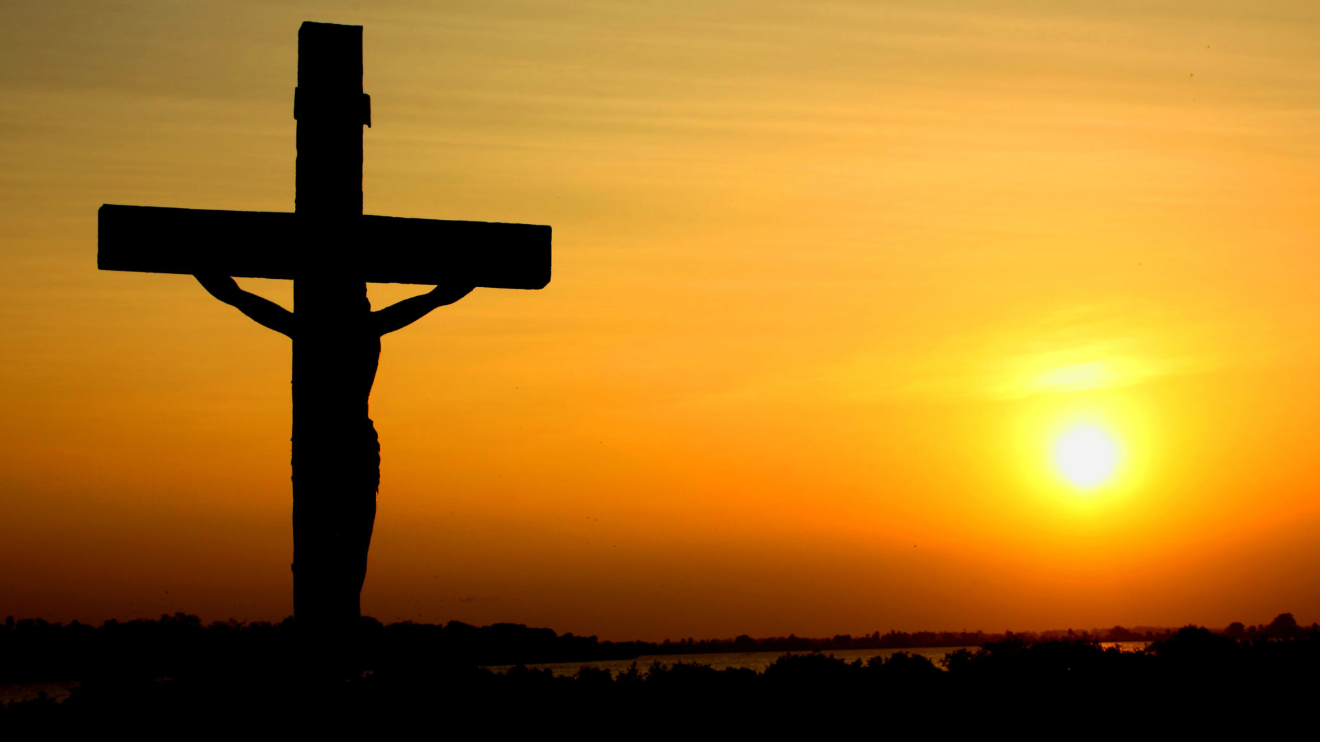 Cross in sunset